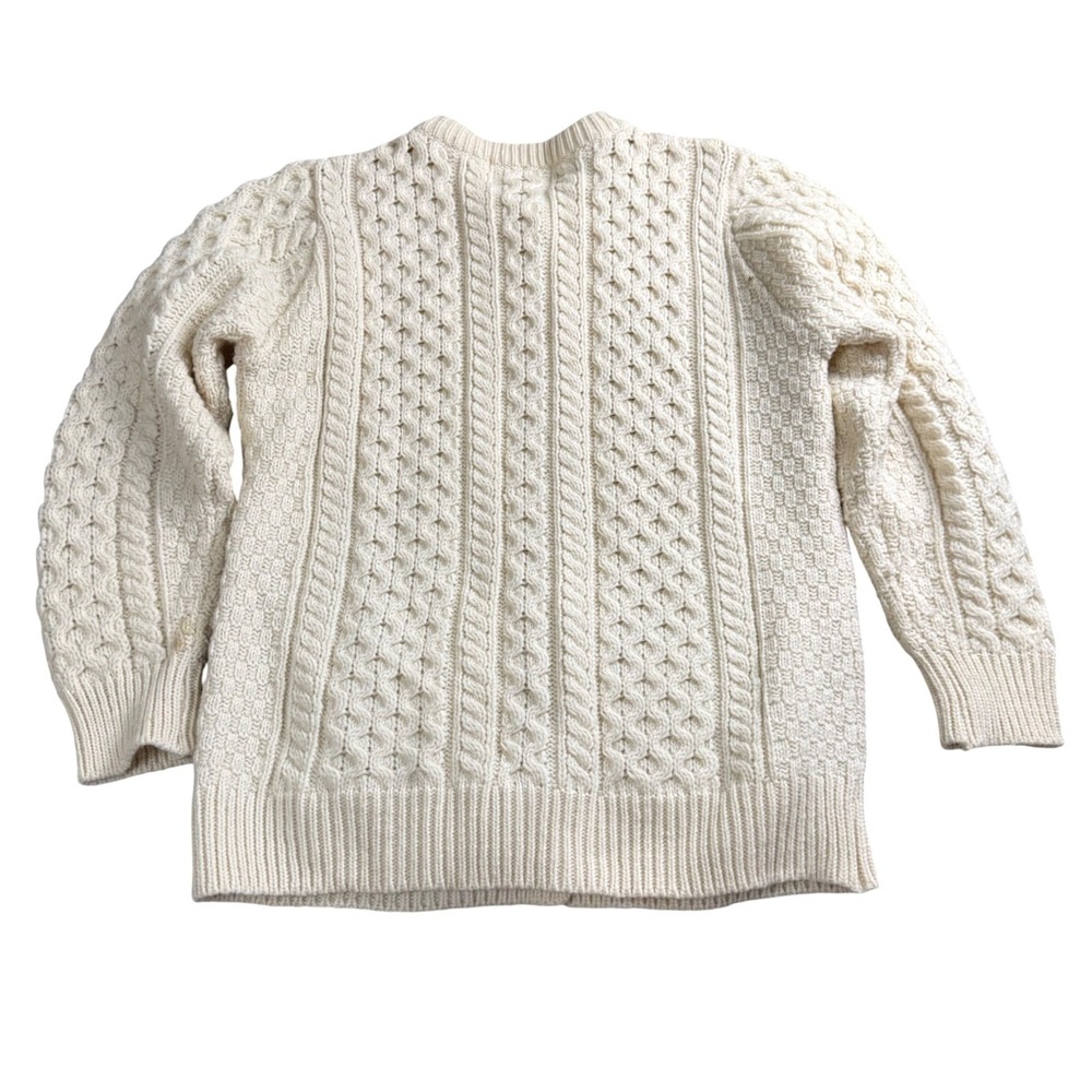 Aran Crafts Merino Wool Irish Fisherman Sweater Cardigan Women Small Cable Knit - Picture 3 of 9